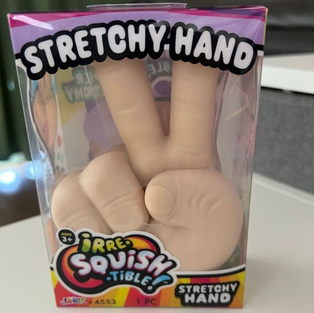 Squishy STRETCHY HAND PEACE SIGN Squishy Strecth Toy 5” By JARU Viral